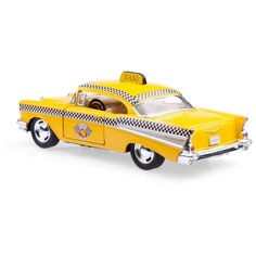 Детская игрушечная коллекционная металическая модель машинки игрушки Kinsmart "1957 Chevrolet Bel Air такси" (металлическая, инерционная) желтый1:40