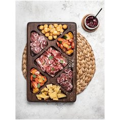 Большой поднос менажница из дуба Foxwoodrus