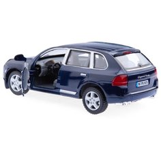 Детская игрушечная коллекционная металическая модель машинки игрушки Kinsmart "Порше Cayenne Turbo" (металл., инерционная) синий 1:38