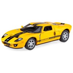 Детская игрушечная коллекционная металическая модель машинки игрушки Kinsmart "Форд GT 2006" (металлическая, инерционная) желтый 1:36