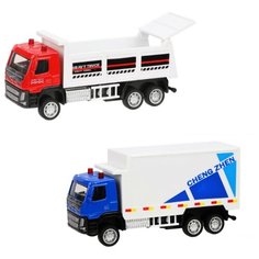 Машинки 2шт Грузовик Самосвал и Фургон, Volvo, 1:75, Пламенный мотор