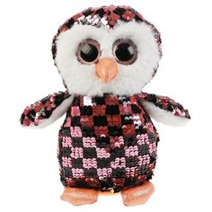 Игрушка мягкая пятнистая сова из пайеток, Мульти-Пульти