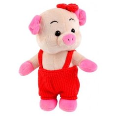 Мягкая игрушка Играем Вместе Поросёнок в коралловом комбинезоне, 17 см