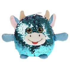 Игрушка мягкая корова из пайеток 17см, Мульти-пульти