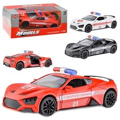 Машина Oubaoloon "Полиция", металл, механизм Pull back, в коробке (998-4A)