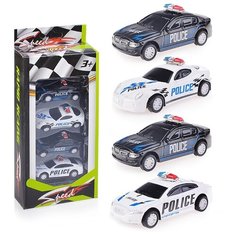 Набор машин Oubaoloon 4 шт, Полиция, в коробке (8827)