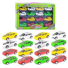 Набор машин Oubaoloon 16 шт, 8 см, в коробке (989-16)