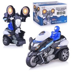 Мотоцикл-трансформер Oubaoloon свет и звук, в коробке (035-A9)