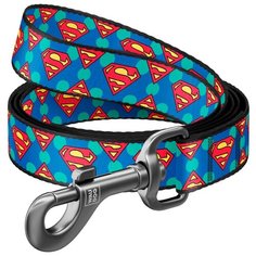 Нейлоновый поводок для собак WAUDOG Nylon с рисунком Супермен Лого, длина 122 см, ширина 25 мм