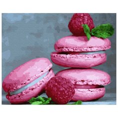 Картина по номерам ВанГогВоМне, 40х50см - Клубничные макаруны Paintboy