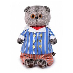 Budi Basa Мягкая игрушка Кот Басик в полосатом костюме, 25 см