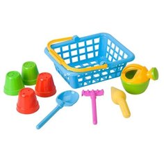 Игровой набор Hualian Toys "Песочные игры" (8 предметов, в корзинке) (8046)