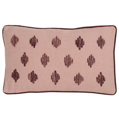 Подушка декоративная из хлопка цвета пыльной розы с контрастным кантом из коллекции Ethnic, 30х50 см Tkano