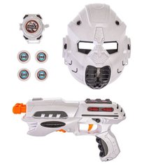 Набор оружия Mioshi Army "Стражник с автобластером" (4 предмета, 25 см, свет, звук, подвижный, работа от батареек) (MAR1103-030)