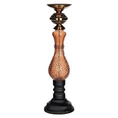 Подсвечник БАГАТЕЛЬ с мраморно-розовой вставкой, 38.5х11.5 см, Edelman 1004400