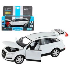 Машинка детская, металлическая, инерционная, Автопанорама, коллекционная, 1:32 Audi Q7, белый, свет, звук,открывающиеся двери
