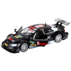 Машинка детская, металлическая, инерционная, Автопанорама, коллекционная, 1:32 Audi RS 5 DTM, черный матовый, свет, звук, открывающиеся двери