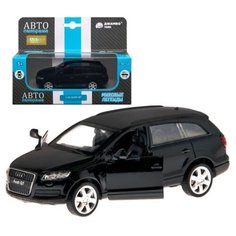 Машинка детская, металлическая, инерционная, Автопанорама, коллекционная, 1:43 Audi Q7, черный, открывающиеся двери