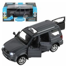 Машинка детская, металлическая, инерционная, Автопанорама, коллекционная, УАЗ "PATRIOT", масштаб 1:26, цвет темно-серый металлик, отккываются 4 двери,капот.