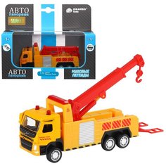 Машинка детская, металлическая, инерционная, Автопанорама, коллекционная, VOLVO FM "Эвакуатор", масштаб 1:72, цвет желтый, открываются двери.