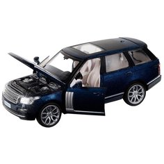 Машинка детская, металлическая, инерционная, Автопанорама, коллекционная, 1:34 2013 Range Rover, темно-синий, свет, звук, открывающиеся двери