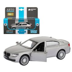 Машинка детская, металлическая, инерционная, Автопанорама, коллекционная, 1:46 BMW 760 LI, серебряный, открывающиеся двери