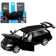 Машинка детская, металлическая, инерционная, Автопанорама, коллекционная, 1:32 Audi Q7, черный, свет, звук, открывающиеся двери