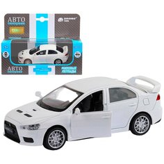 Машинка детская, металлическая, инерционная, Автопанорама, коллекционная, 1:40, Mitsubishi Lancer Evolution, белый, открываются двери