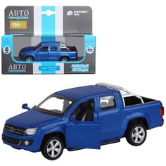 Машинка детская, металлическая, инерционная, Автопанорама, коллекционная, 1:46 Volkswagen Amarok, синий, открывающиеся двери