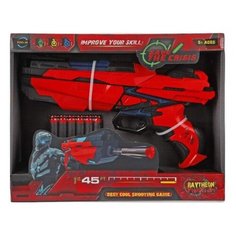 Бластер электронная c мягкими пулями, м/пули 6шт., свет, электронная пит. AG13*3шт.вх.в комплект, коробка Наша Игрушка FJ833