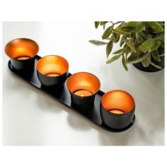 Набор подсвечников на подставке ТЁПЛАЯ НОЧЬ, металл, 6.5х5 см (4 шт.), Koopman International A04426650