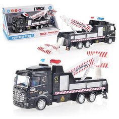 Машина Oubaoloon "Спецтехника", с подвижным крюком и трапом, в коробке (818-7)