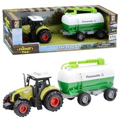 Трактор Oubaoloon с прицепом, в коробке (550-7E)