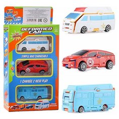 Набор машин Oubaoloon с механизмом трансформации, в коробке (0303E)