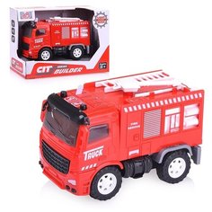 Пожарная машина Oubaoloon "Спецтехника", инерционная, свет, звук, в коробке (998-45E3)