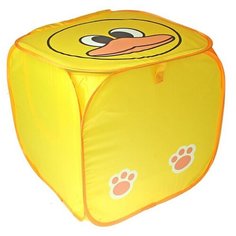Корзина для игрушек ZABIAKA "Утенок", с ручками и крышкой, желтая