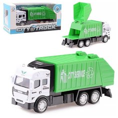 Машина Oubaoloon "Спецтехника", инерционная, с башней и крюком, в коробке (663)