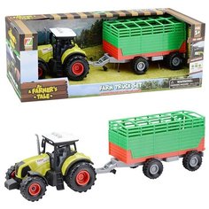 Трактор Oubaoloon с прицепом, в коробке (550-8E)