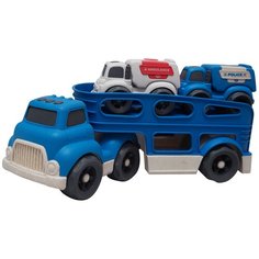 Набор инерционных машин Автовоз и две небольшие машинки, синий Jia Yu Toys