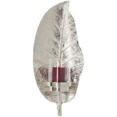 KARE Design Подсвечник Leaf, коллекция "Лист" 25*56*17, Алюминий, Стекло, Серебряный