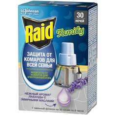Жидкость для фумигатора Raid от комаров Лаванда, 30 ночей
