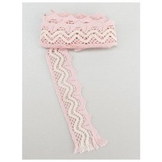 Тесьма из хлопка 37 мм. (1,8 м.), TR.K-108122, IDEAL, 05 розовый с кремом