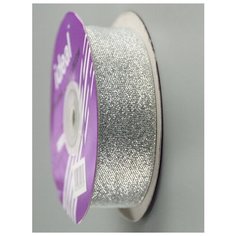 Лента с люрексом шир. 25мм. (уп.22,85м.), IDEAL, серебро