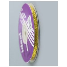 Лента с люрексом шир. 6мм. (уп.22,85м.), IDEAL, золото