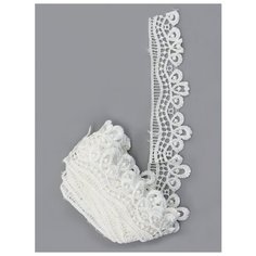 Кружево гипюр с цветами 40 мм. (3,2 метра), TBY.63558, IDEAL, №001 белый