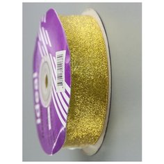 Лента с люрексом шир. 25мм. (уп.22,85м.), IDEAL, золото