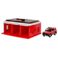 Технопарк "Играем вместе" Игровой набор "Пожарно-спасательная часть" (свет, звук) GARAGE-22SL1XCAR-F