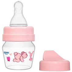 WeeBaby Мини-Набор Бутылочка + Поильник, 30 мл., с рожд., Розовый