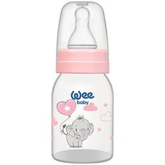 WeeBaby Бутылочка Classic для кормления из ПП 125 мл., с сил. соской р.1, рис. Слон