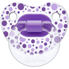 Weebaby Прозрачная ортодонт. Соска-Пустышка с Рисунком, от 18 мес., фиолетовая